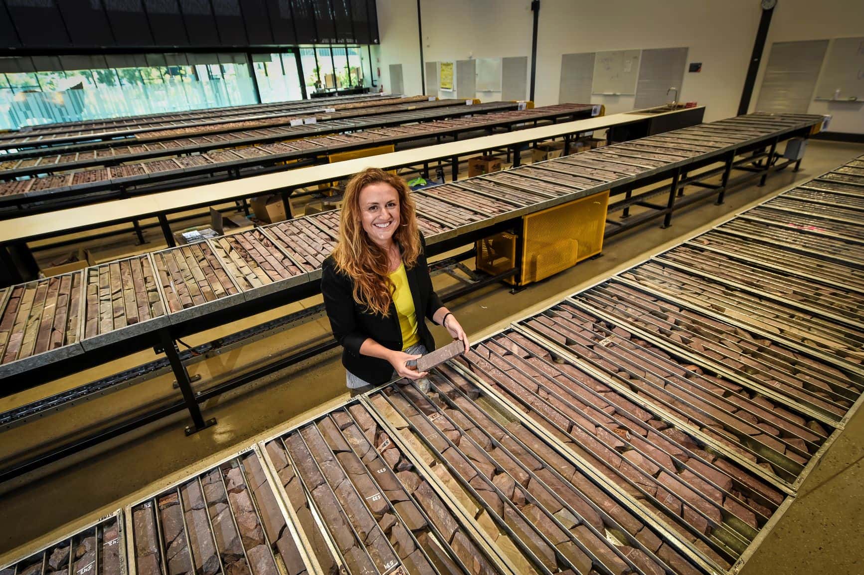 Holly Bridgwater at the South Australia Drill Core Reference Library