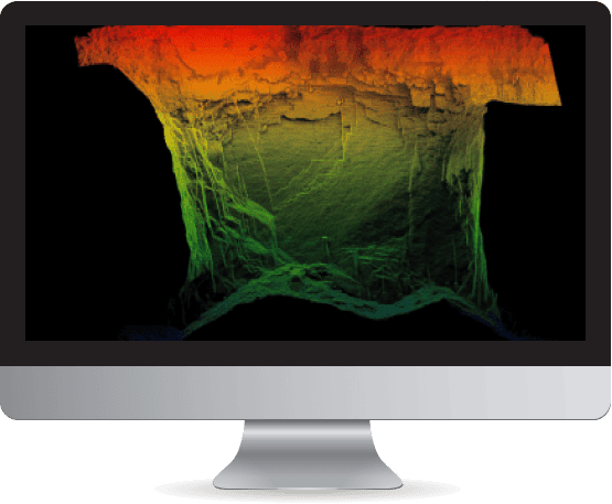A point cloud image of a mine stope created using data gathered by Hovermap. Image: Emesent