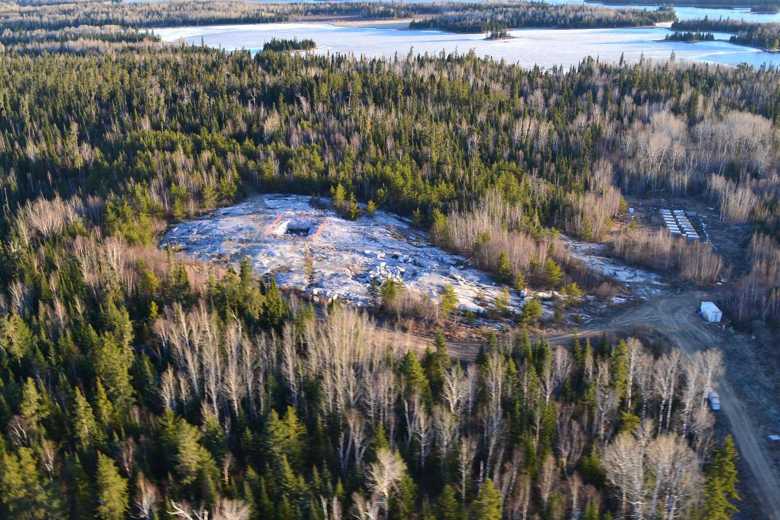 A birds eye iamge of Avalon's Separation Rapids project in Kenora, Ontario. Image: Avalon Advanced Materials