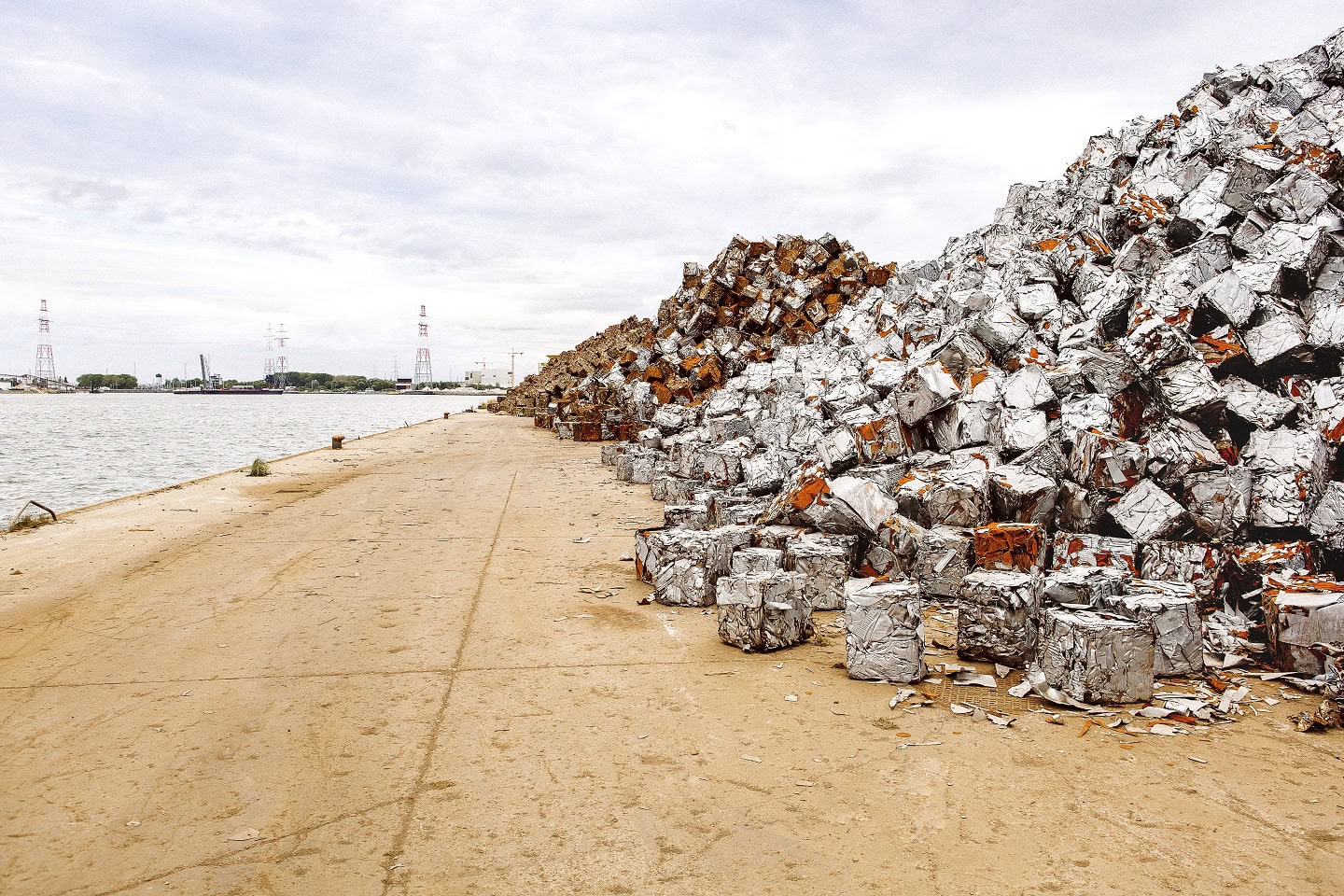 METS and miners partner for circularity 4 Cubes of scrap metal waiting to be shipped