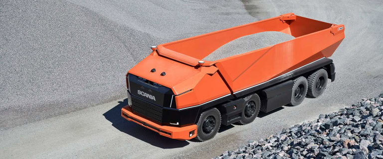 Lean in. Why the mining industry needs to rethink its approach to innovation 3 Small scale operations and equipment (like Scania's innovative AXL truck) could allow mines to be more flexible and responsive to market signals. Image: Scania