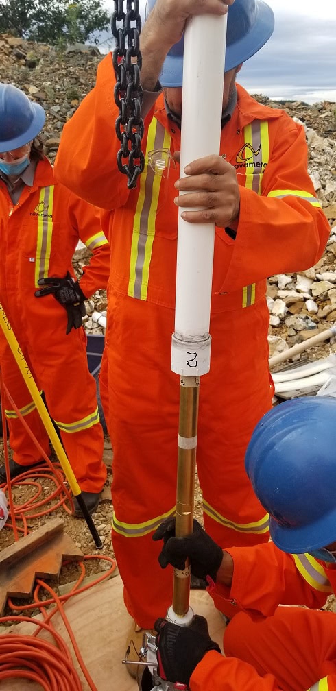 Sustainable mining by drilling 2 The Novamera team in the field for a recent SMD field trial. Photo: Novamera