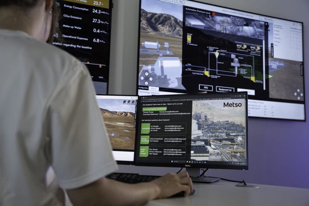 Why the future of mining depends on rethinking tailings 3 A Metso expert uses digital tools to model and optimise mining processes, analysing energy, water use, emissions and operational performance.